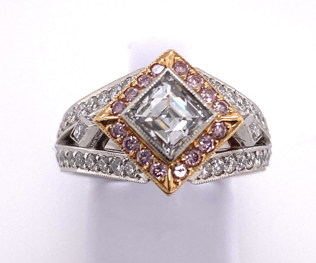 Style in 18 Karat White and Rose Diamond Fashion Ring - MJ Christensen Diamonds