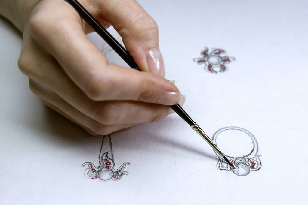 Custom jewelry design sketch process