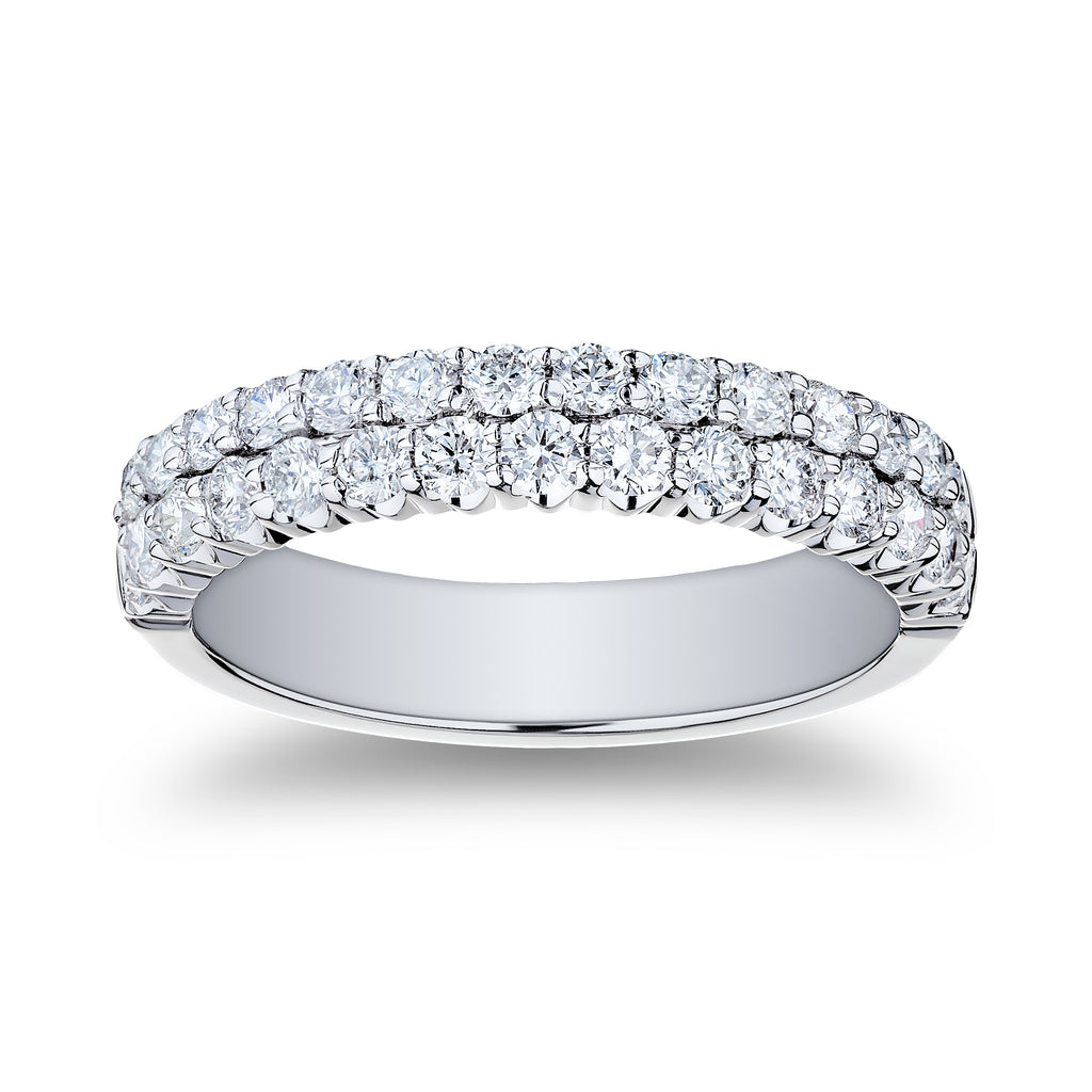 Prong Set Style in 18 Karat White Diamond Anniversary Ring - MJ Christensen Diamonds