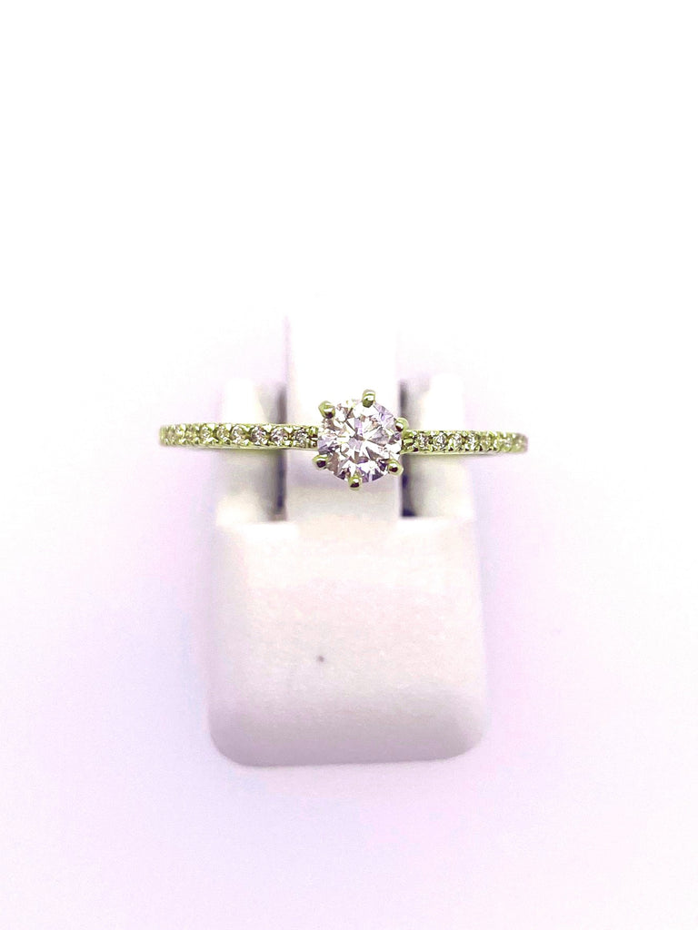 Solitaire Style in 14 Karat Yellow Round Shaped Diamond Engagement Ring - MJ Christensen Diamonds