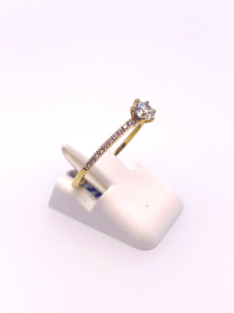 Solitaire Style in 14 Karat Yellow Round Shaped Diamond Engagement Ring - MJ Christensen Diamonds