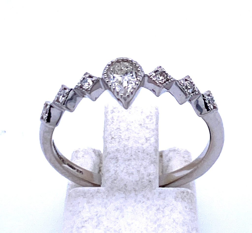 Half Anniversary Style in 14 Karat White Diamond Anniversary Ring - MJ Christensen Diamonds