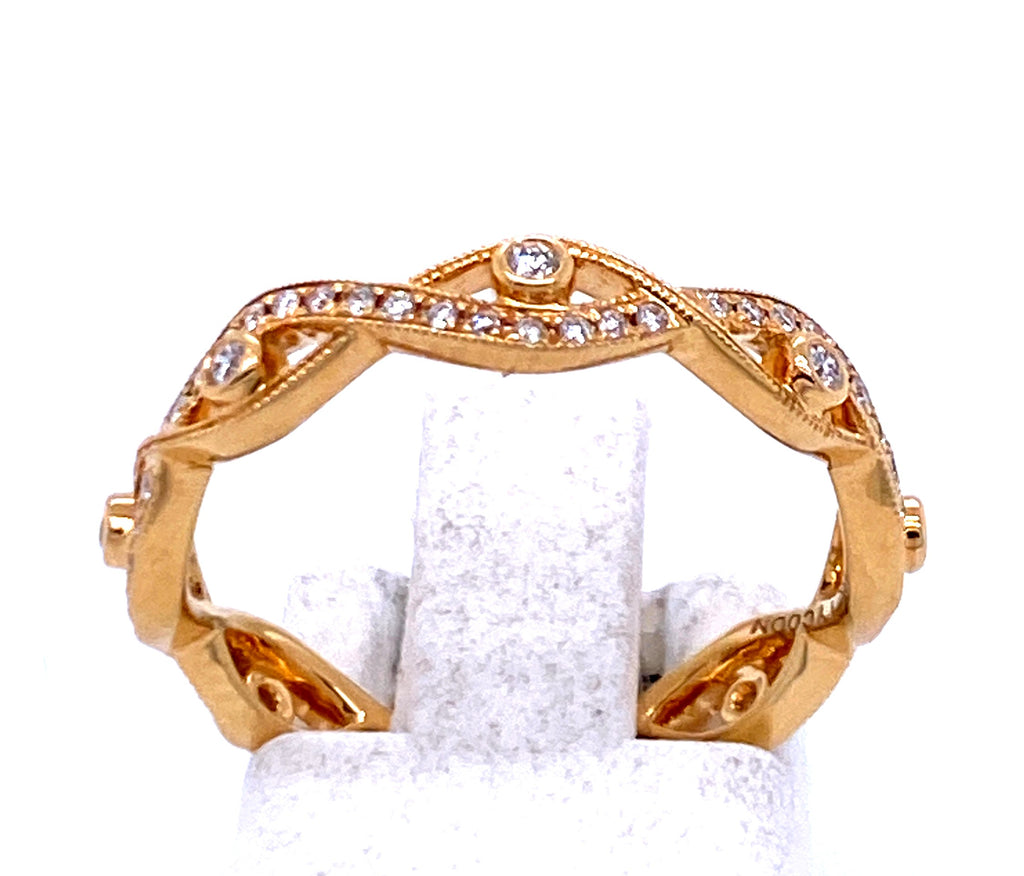 Full Anniversary Style in 18 Karat Yellow Diamond Anniversary Ring - MJ Christensen Diamonds