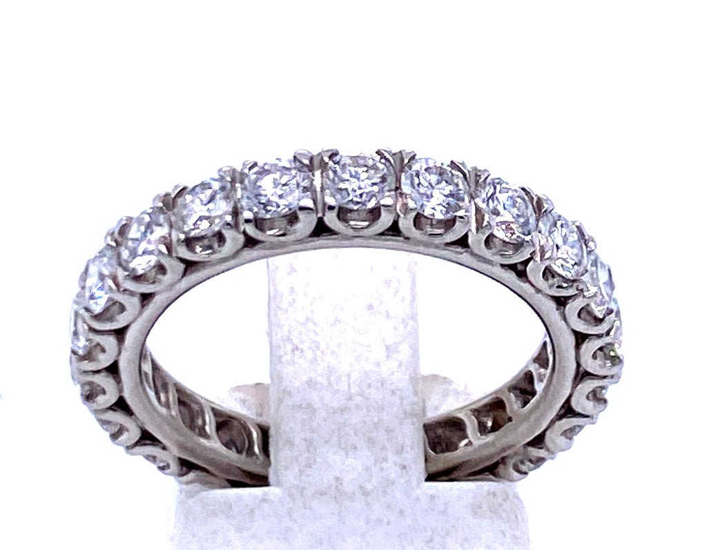 Full Anniversary Style in Platinum Platinum Round Shaped Diamond Anniversary Ring - MJ Christensen Diamonds